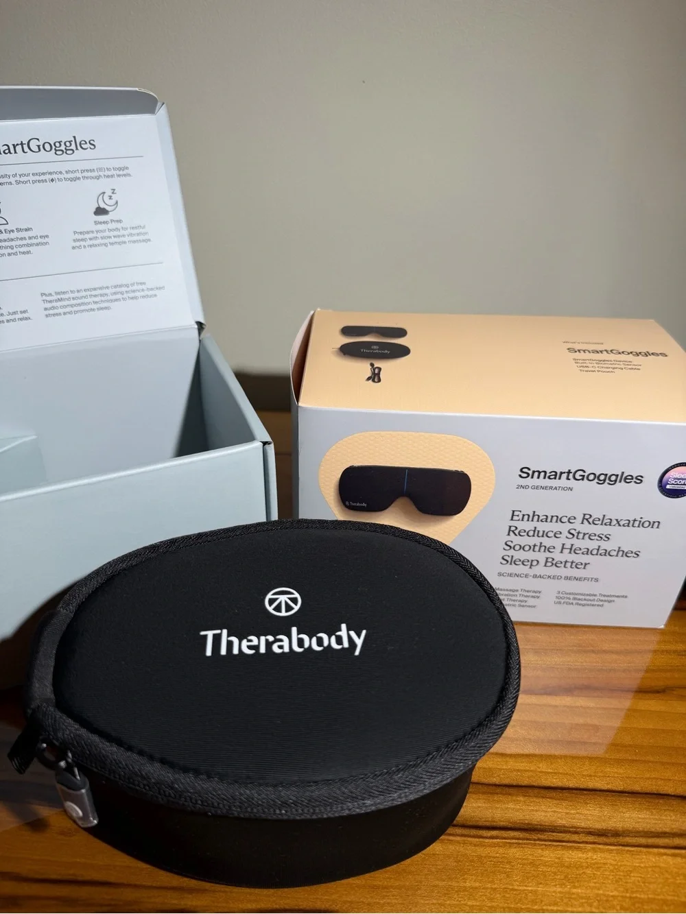 Therabody 2nd Generation SmartGoggles Eye Massager in Black